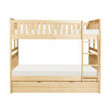 Bartly Natural Pine Pine Veneer, Wood And Engineered Wood Full/full Bunk Bed With Twin Trundle - Ella Furniture