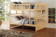 Bartly Natural Pine Full over Full Bunk Bed with Storage Boxes, front angle