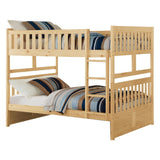 Bartly Natural Pine Transitional Pine Veneer, Wood And Engineered Wood Full Over Full Bunk Bed - Ella Furniture
