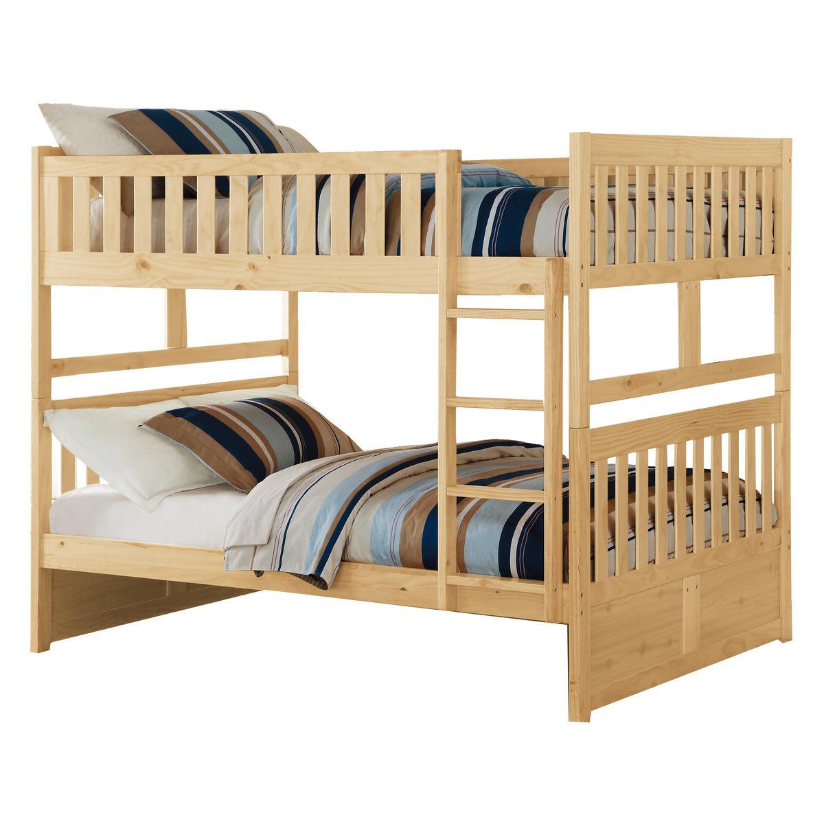 Bartly Natural Pine Transitional Pine Veneer, Wood And Engineered Wood Full Over Full Bunk Bed - Ella Furniture