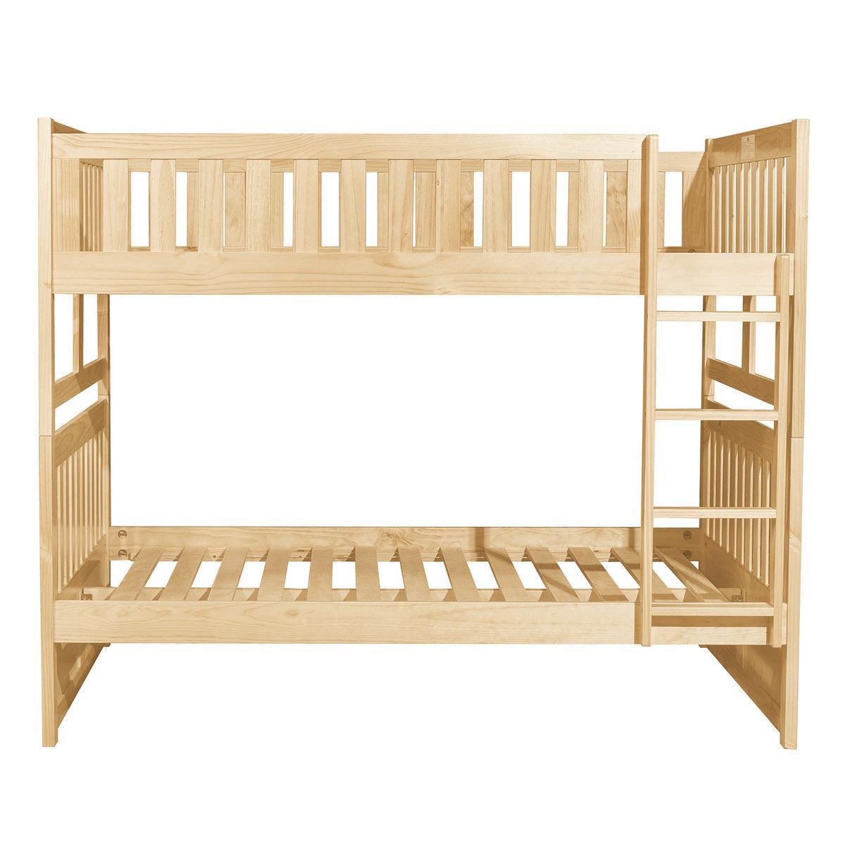 Bartly Natural Pine Transitional Pine Veneer, Wood And Engineered Wood Full Over Full Bunk Bed - Ella Furniture