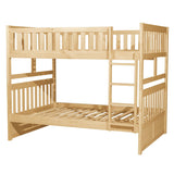Bartly Natural Pine Transitional Pine Veneer, Wood And Engineered Wood Full Over Full Bunk Bed - Ella Furniture