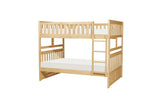 Bartly Natural Pine Full over Full Bunk Bed with Storage Boxes, side profile
