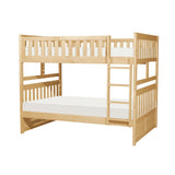 Bartly Natural Pine Transitional Pine Veneer, Wood And Engineered Wood Full Over Full Bunk Bed - Ella Furniture