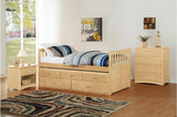 Natural Pine Youth Bedroom Set with Nightstand and Chest