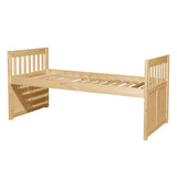 Bartly Natural Pine Twin Panel Bed side detail close-up