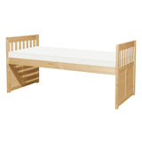 Bartly Natural Pine Twin Panel Bed side close-up