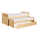 Bartly Natural Pine Pine Veneer, Wood And Engineered Wood Youth Twin Trundle Bedroom Set - Ella Furniture