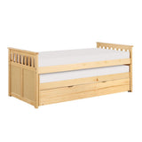 Bartly Natural Pine Twin Over Twin Trundle Bed side view