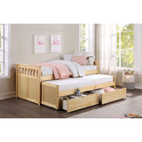 Bartly Natural Pine Transitional Pine Veneer, Wood And Engineered Twin Over Twin Storage Bed - Ella Furniture