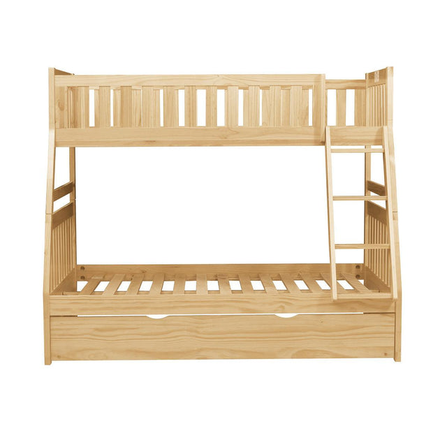 Bartly Natural Pine Veneer, Wood And Engineered Wood Twin/full Bunk Bed With Twin Trundle - Ella Furniture