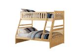 Bartly bunk bed in natural pine, angled view