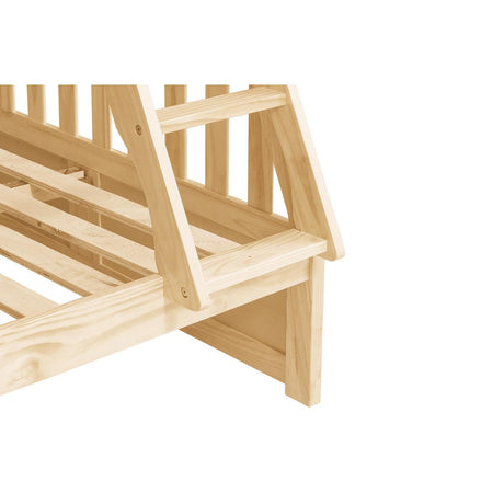 Bartly Natural Pine Twin Over Full Bunk Bed wood grain and finish close-up