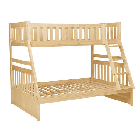Bartly Natural Pine Twin Over Full Bunk Bed side profile