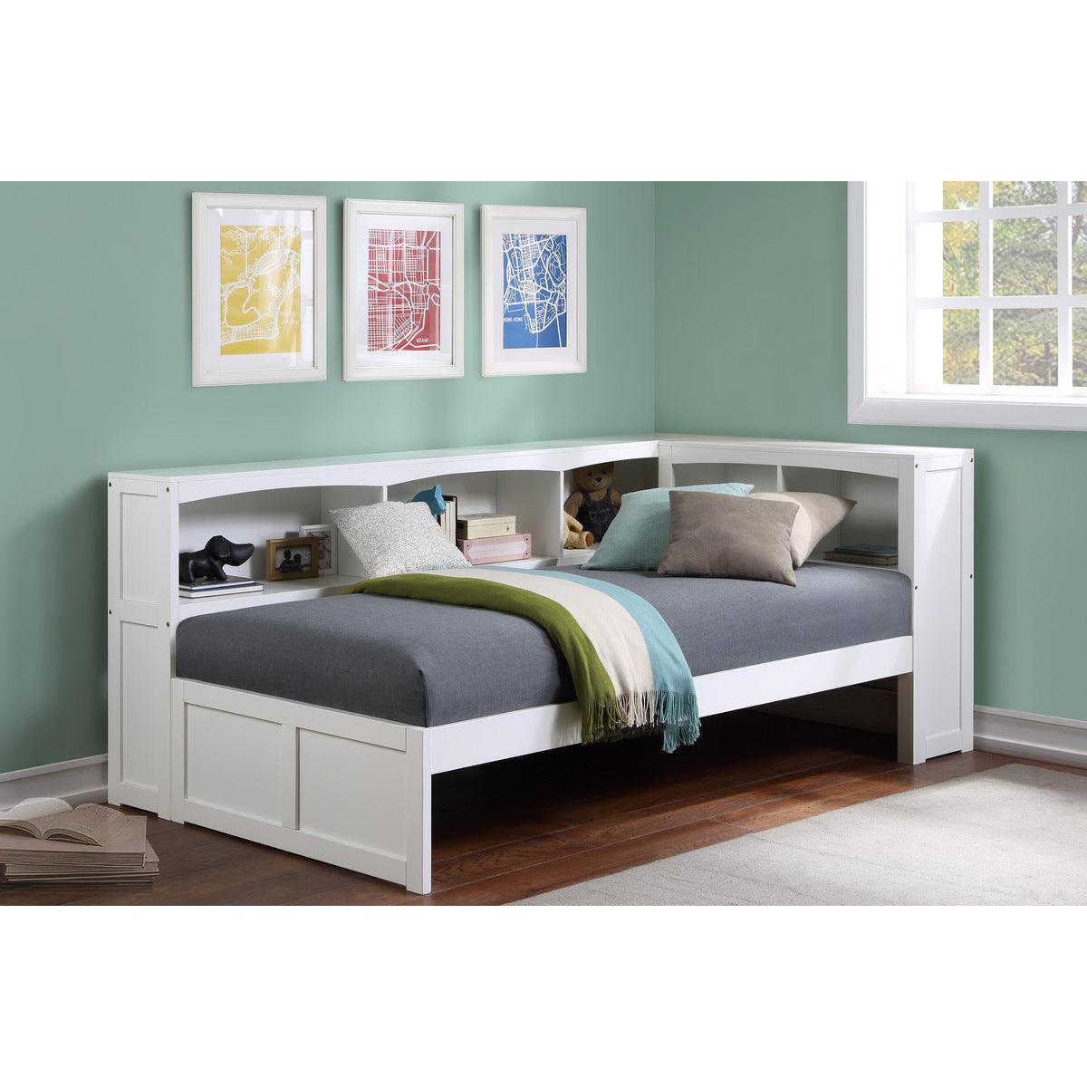 Bartly Natural Pine Transitional Pine Veneer, Wood And Engineered Wood Twin Bookcase Corner Bed - Ella Furniture
