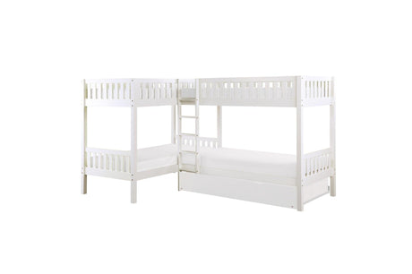 Galen White Four Twin Youth Bedroom Set dresser with mirror detail