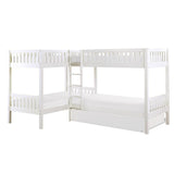 Galen White Modern Transitional Wood, Engineered Wood Ladder Trundle YouthDayBed - Ella Furniture