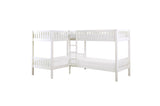 Galen White Four Twin Youth Bedroom Set side profile showing beds