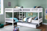 Galen White Four Twin Youth Bedroom Set angled side view