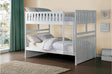 Galen White Twin Over Twin Youth Bedroom Set front view showing bunk beds and dresser