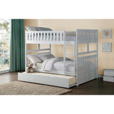 Galen White Full over Full Bunk Bed with trundle closed