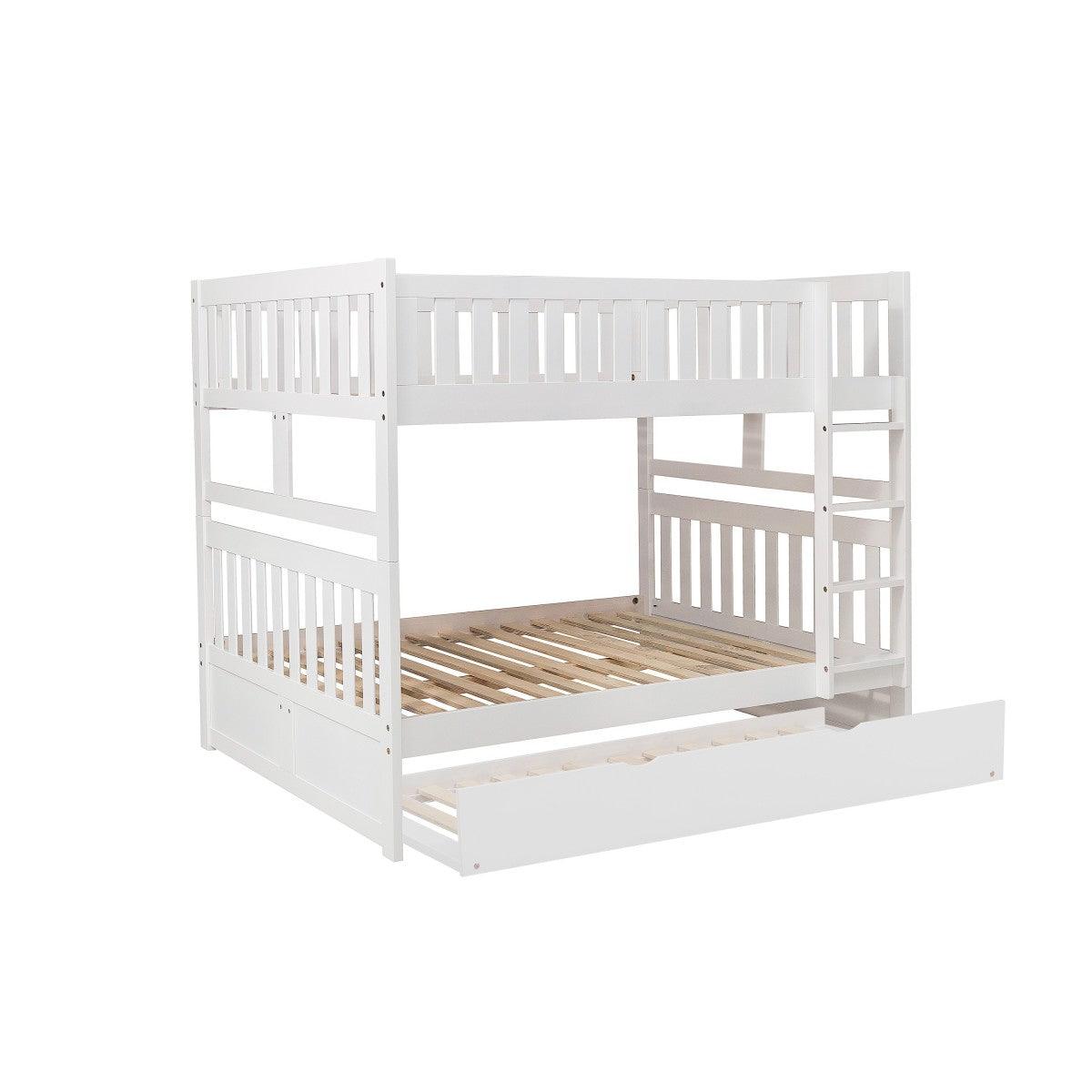 Open trundle bed with drawers under Galen bunk bed