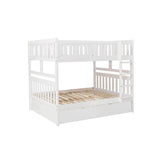 Side view of Galen White Full over Full Bunk Bed