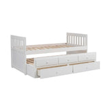 Galen White Modern Transitional Wood And Engineered Wood Twin/twin Trundle Bed - Ella Furniture