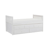 Galen White Modern Transitional Wood And Engineered Wood Twin/twin Trundle Bed - Ella Furniture
