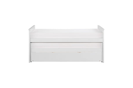 Galen White bunk bed with trundle bed pulled out