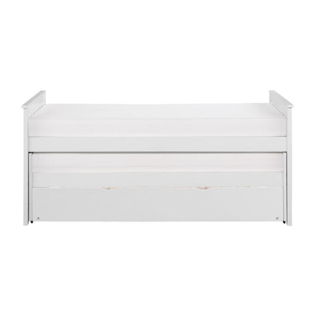 Galen White Twin Over Twin Trundle Bed front view
