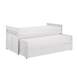 Galen White Modern Transitional Wood And Engineered Wood Twin/twin Bed With Twin Trundle - Ella Furniture