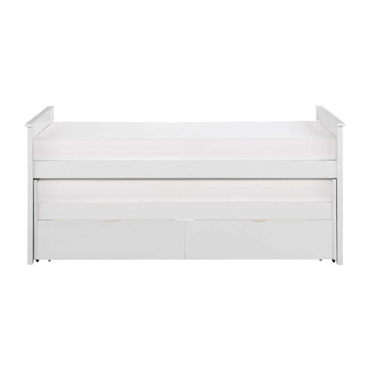Galen White Modern Transitional Wood And Engineered Wood Twin/twin Bed With Storage Boxes - Ella Furniture