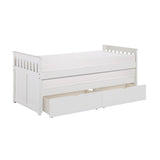 Galen White Transitional Wood And Engineered Wood Youth Twin Daybed With Storage Boxes - Ella Furniture