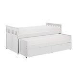 Galen White Transitional Wood And Engineered Wood Youth Twin Daybed With Storage Boxes - Ella Furniture