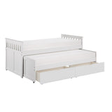 Galen White Transitional Wood And Engineered Wood Youth Twin Daybed With Storage Boxes - Ella Furniture