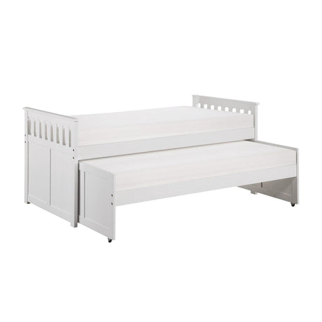 Galen White Twin Over Twin Daybed Trundle Opened