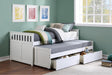 White youth twin daybed with trundle extended