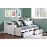 Galen White Modern Transitional Wood And Engineered Wood Twin/twin Bed With Storage Boxes - Ella Furniture