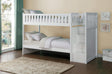 Galen White Youth Twin Over Twin Storage Stair Steps Bedroom Set front angle