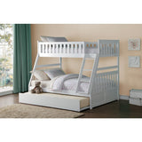 Galen White Modern Transitional Wood And Engineered Wood Twin/full Bunk Bed With Twin Trundle - Ella Furniture