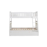 Galen White Modern Transitional Wood And Engineered Wood Twin/full Bunk Bed With Twin Trundle - Ella Furniture