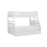 Close-up of storage drawers on Galen White bunk bed