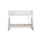 Galen White Modern Transitional Wood And Engineered Wood Twin/full Bunk Bed - Ella Furniture