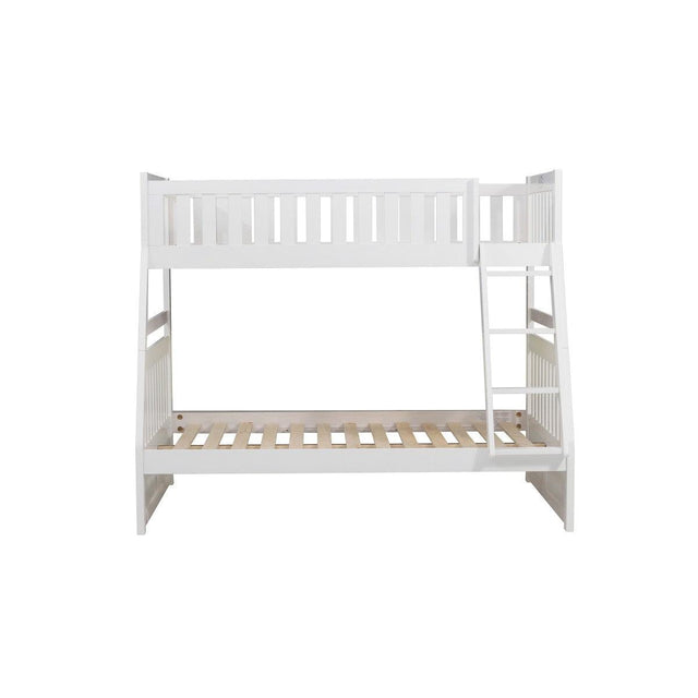 Galen White Modern Transitional Wood And Engineered Wood Twin/full Bunk Bed - Ella Furniture