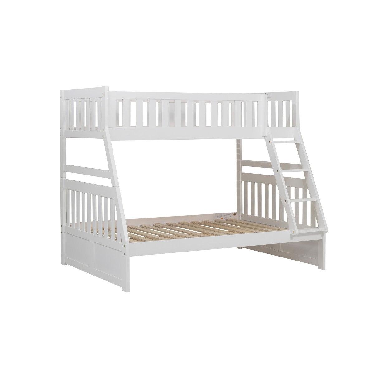 Galen White Modern Transitional Wood And Engineered Wood Twin/full Bunk Bed - Ella Furniture