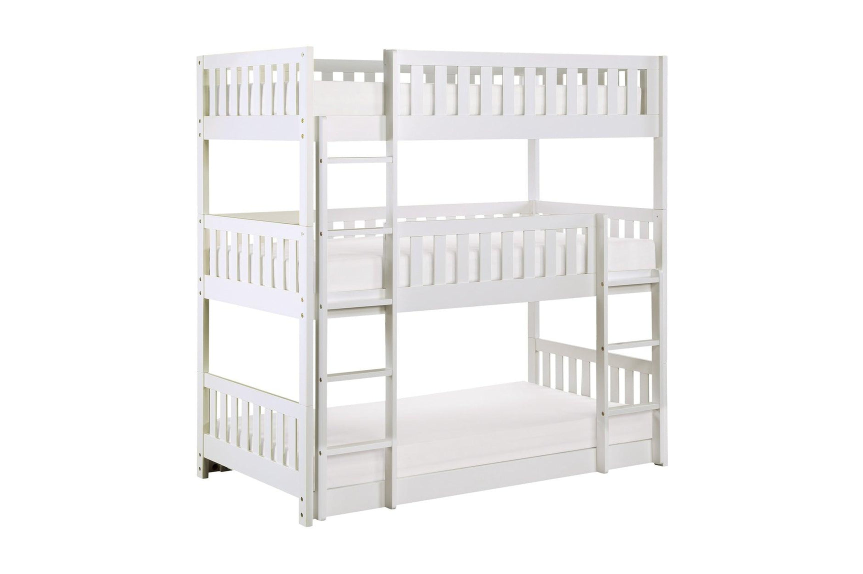 White wood Galen Youth bunkbed side profile