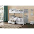 Galen twin over twin bunk bed full height view in white finish