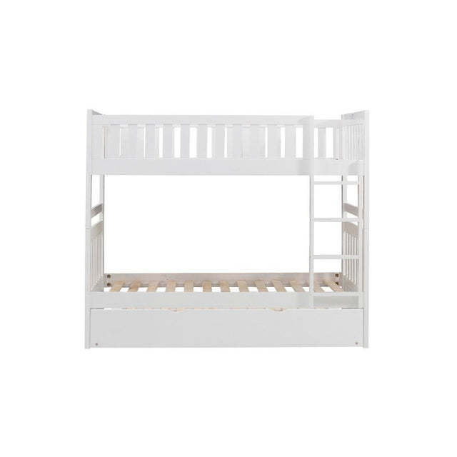 Galen White Modern Transitional Wood And Engineered Wood Twin/twin Bunk Bed With Twin Trundle - Ella Furniture