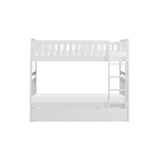 Galen White Modern Transitional Wood And Engineered Wood Twin/twin Bunk Bed With Twin Trundle - Ella Furniture